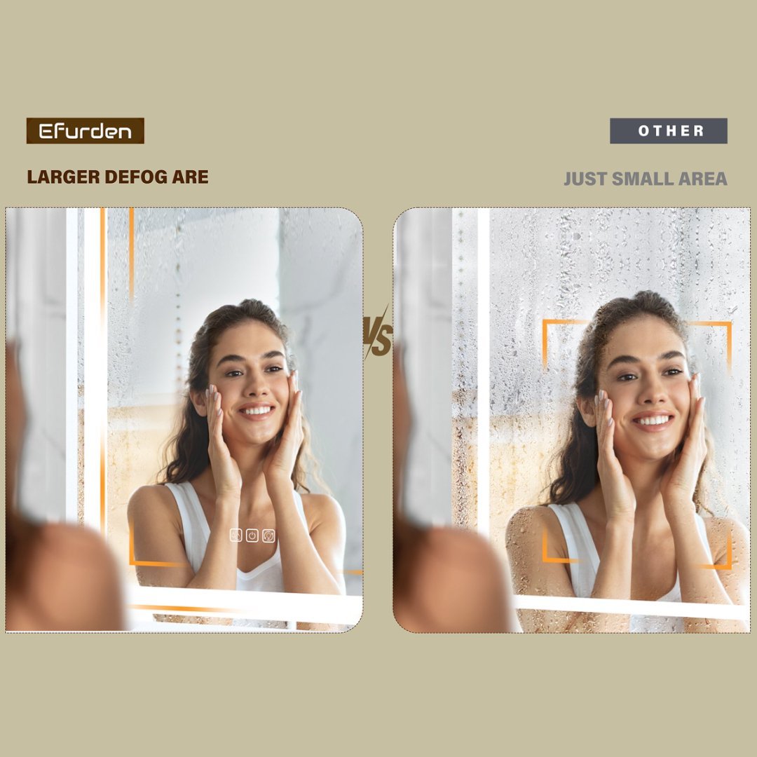 Smart LED Bathroom Mirror – Anti-Fog & Touch Control (LuneluX Home)