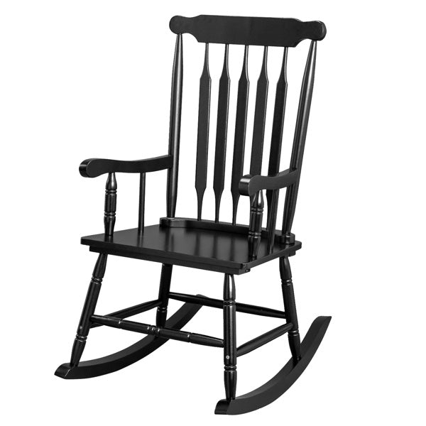 LuxePorch™ Windsor Rocking Chair – Black Poplar Wood