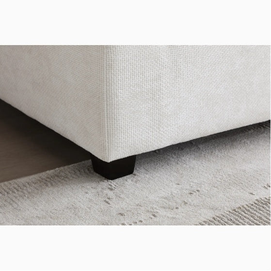 LuxeCasa™ Modular Linen Sectional + Convertible Ottoman (130″ U-Shape)