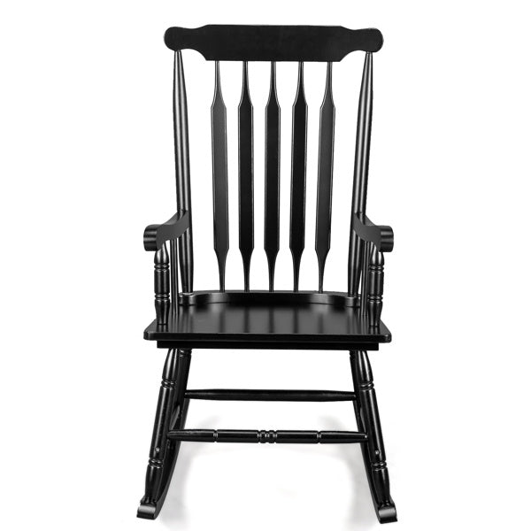 LuxePorch™ Windsor Rocking Chair – Black Poplar Wood