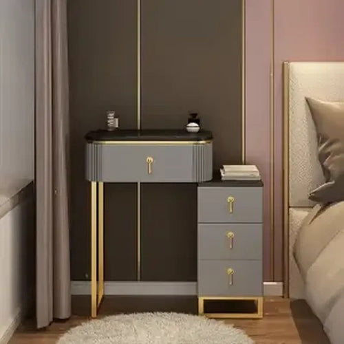Slate Makeup Vanity Set w/ LED Mirror & Drawers