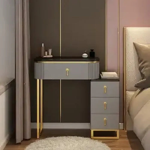 Slate Makeup Vanity Set w/ LED Mirror & Drawers