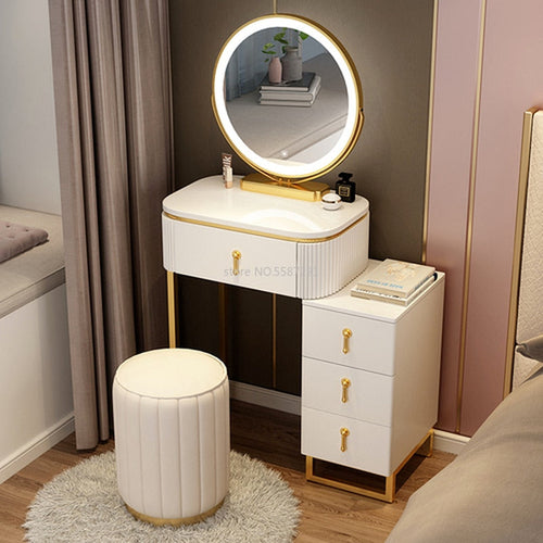 Slate Makeup Vanity Set w/ LED Mirror & Drawers