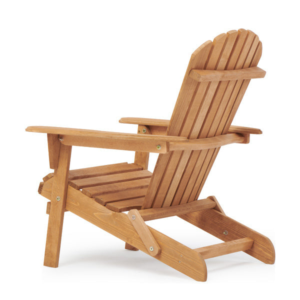 Wooden Folding Adirondack Chair Set – 2 Pc Light Finish (LuneluX Home)