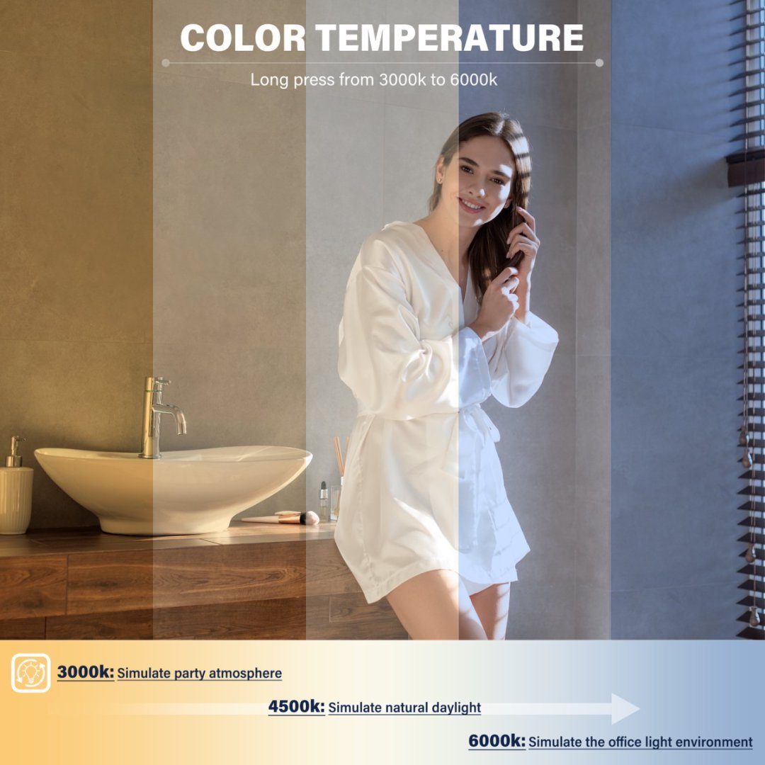 Smart LED Bathroom Mirror – Anti-Fog & Touch Control (LuneluX Home)