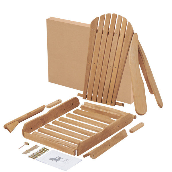 Wooden Folding Adirondack Chair Set – 2 Pc Light Finish (LuneluX Home)
