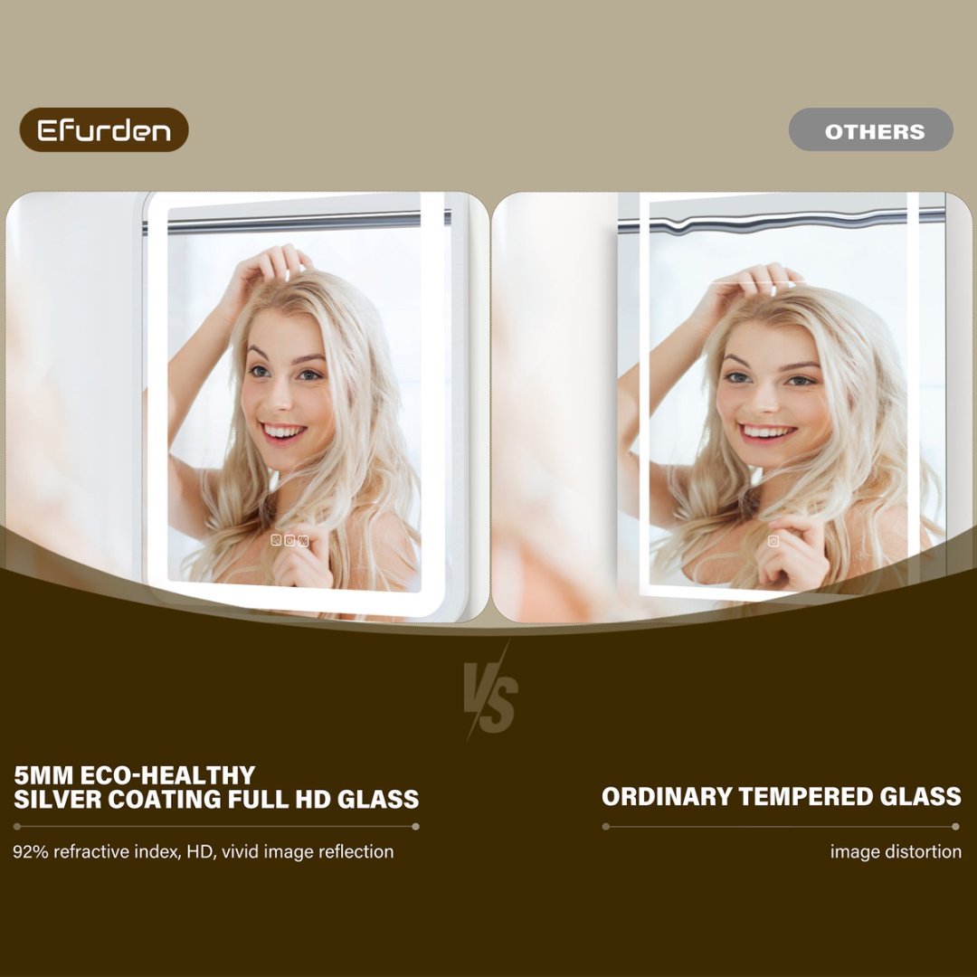 Smart LED Bathroom Mirror – Anti-Fog & Touch Control (LuneluX Home)