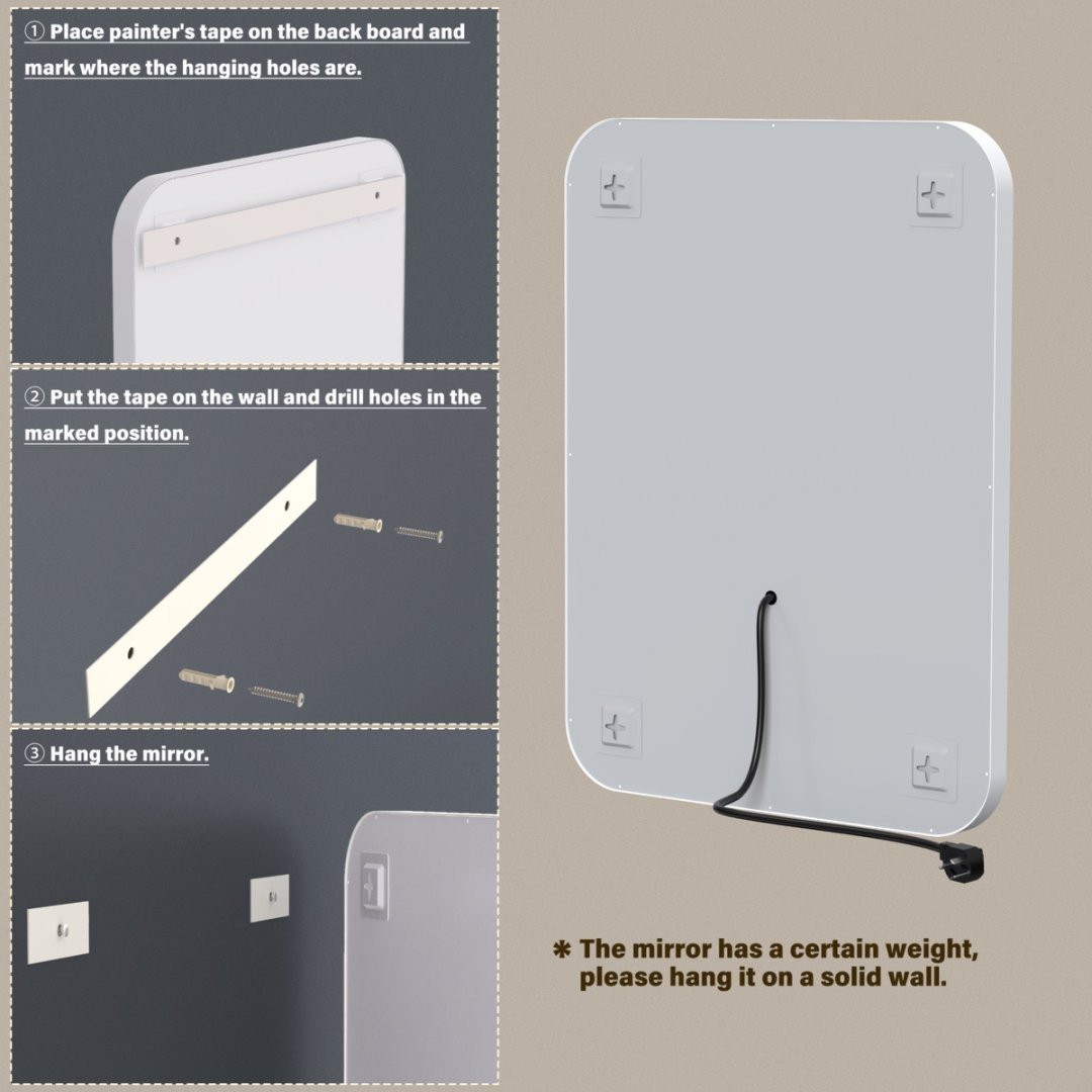 Smart LED Bathroom Mirror – Anti-Fog & Touch Control (LuneluX Home)
