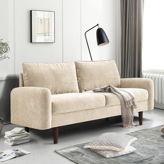 Velvet Round-Arm Apartment Sofa – 56″ L (LuneluX Home)